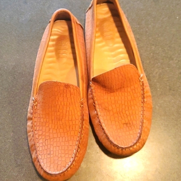 Sperry Camp Moc Tan Croc Embossed Leather Driving Loafers Mens main image 9